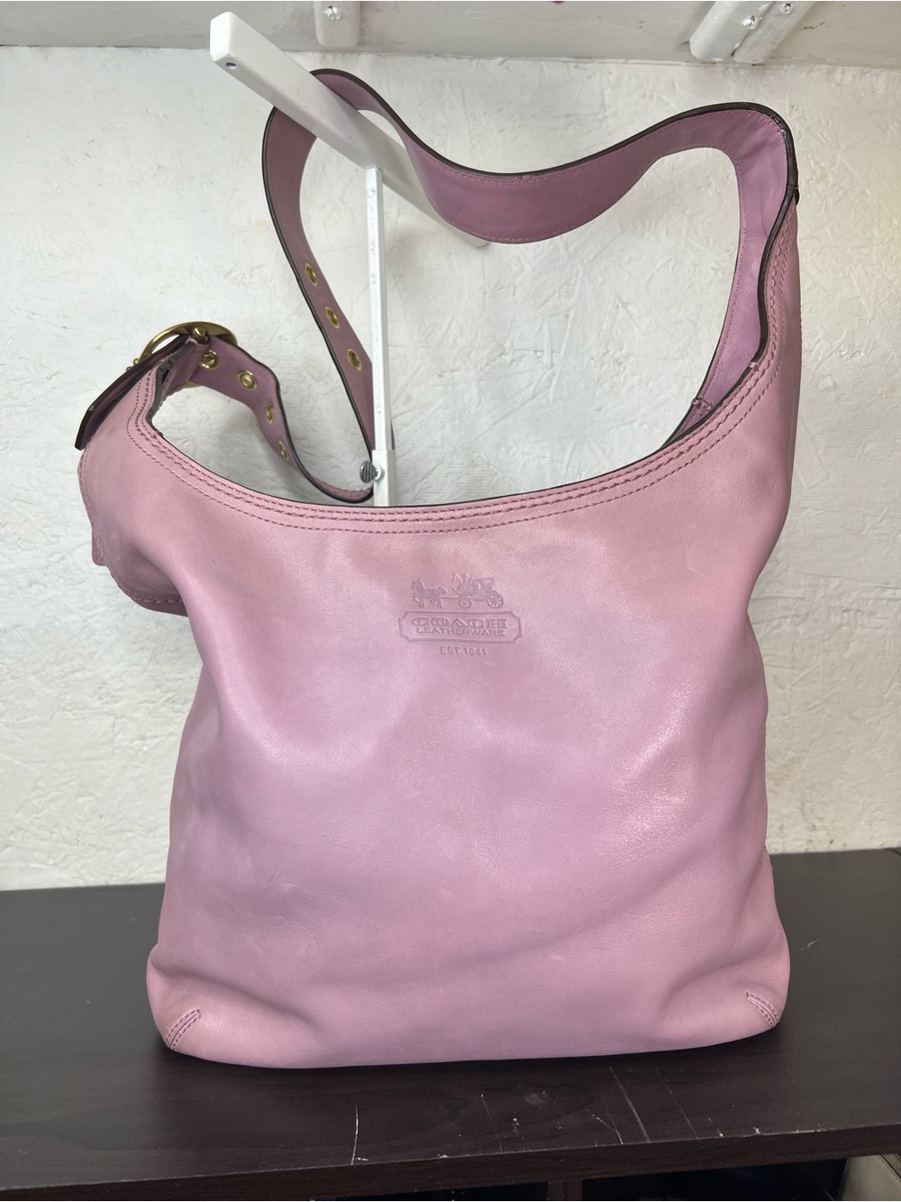 RARE Vintage Coach Bleecker Sophie Lavender Leather Hobo Bag Tattersall 12406 - Picture 14 of 16